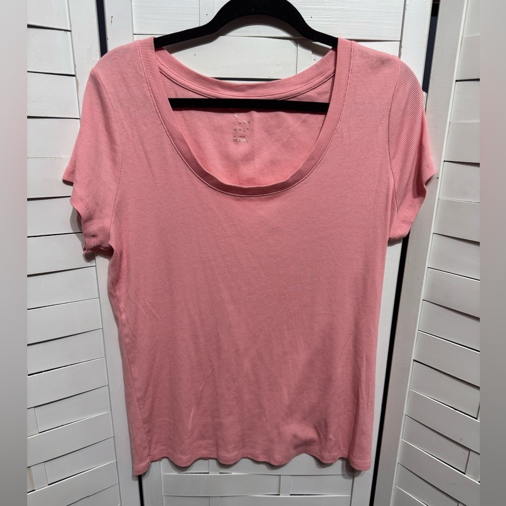 A New Day Ribbed Baby Pink Tee
